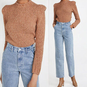 NAADAM NWT Wool Cashmere Structured Shoulder Sweater in Camel Size XL